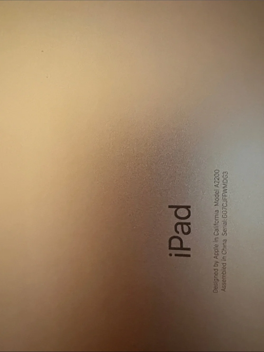 Apple iPad in 7th Gen Cellular White Front with Rose Gold Trim